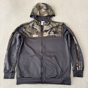 Men’s Adidas Gray and Camo Full Zip Jacket M